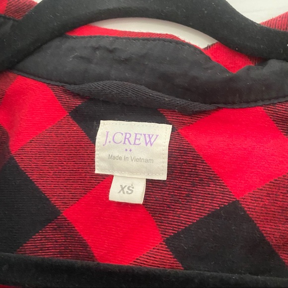 J. Crew Buffalo Plaid Zip Front Top - Picture 2 of 5